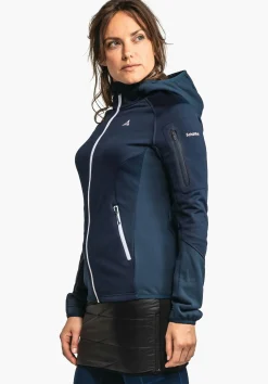 SCHÖFFEL Sporty fleece hoody in material mix